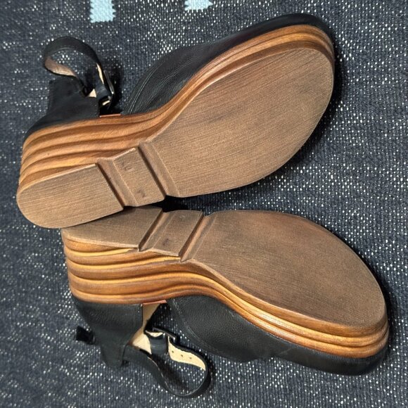 MIZ MOOZ Acadia Wide Mary Jane Platform Wedge Leather Sandal, Black, EU 40 - Picture 10 of 17